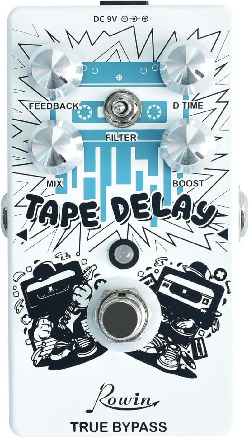 IOppWin Rowin RE-01 Digital Delay Guitar Pedal - Tape Delay Effects with Grainy Texture, Stereo Output, Super Buffer Circuit, and Vintage Warm Tone - Image 1